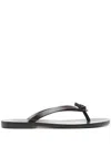 Saint Laurent Laguna Leather Flip-flops In Brown