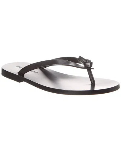 Saint Laurent Laguna Leather Sandal In Black