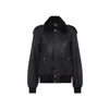 Saint Laurent Leather Bomber Jacket In Black