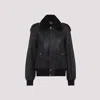Saint Laurent Leather Bomber Jacket In Black