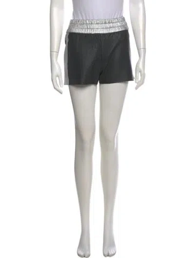 Pre-owned Saint Laurent Lamb Leather Mini Shorts In Black