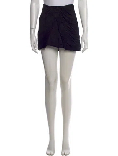 Pre-owned Saint Laurent Lamb Leather Mini Skirt In Black