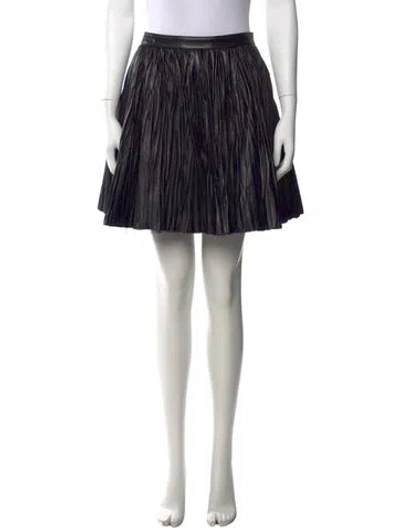Pre-owned Saint Laurent Lamb Leather Mini Skirt In Black