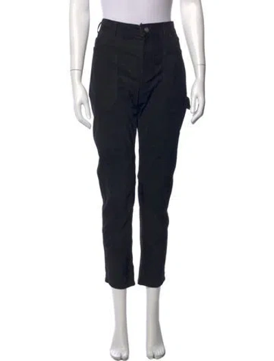 Pre-owned Saint Laurent Lamb Leather Straight Leg Pants W/ Tags In Black