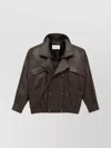 Saint Laurent Bomber Jacket In Bubbled Lambskin In Brown