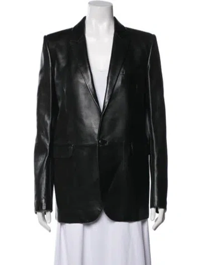 Pre-owned Saint Laurent Lambskin Blazer In Black