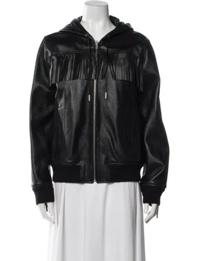 Pre-owned Saint Laurent Lambskin Bomber Jacket W/ Tags In Black
