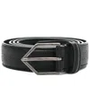Saint Laurent Lambskin Buckle Belt 90 36 (authentic Pre-loved) In Black