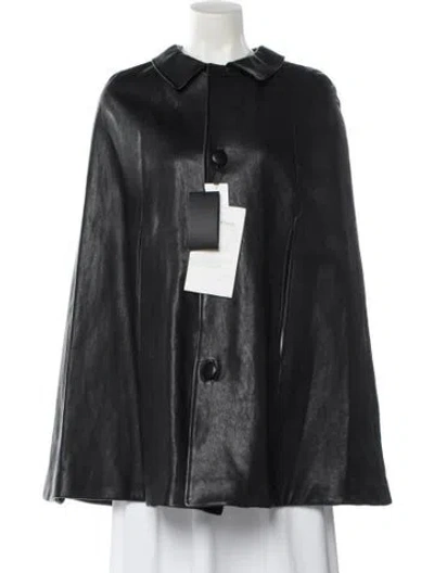Pre-owned Saint Laurent Lambskin Coat In Black