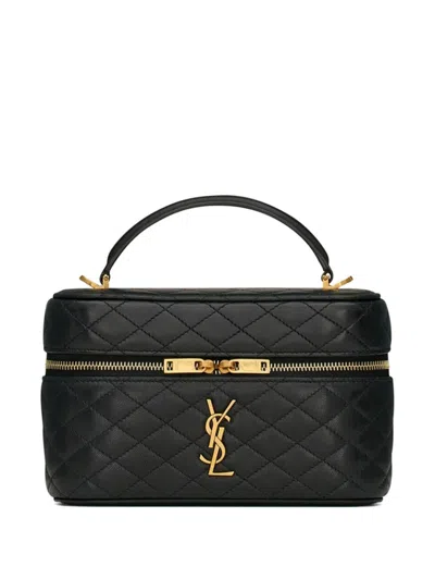 Saint Laurent Lambskin Gaby Vanity Bag In Black