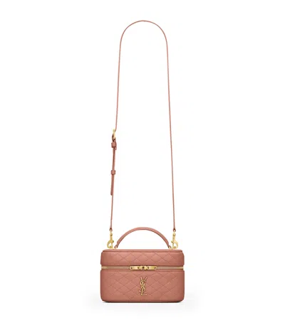 Saint Laurent Lambskin Gaby Vanity Bag In Pink