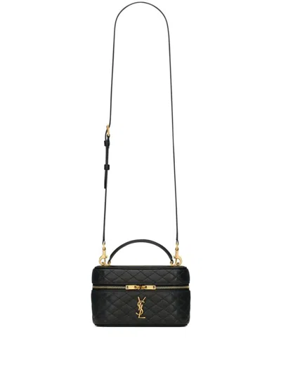 Saint Laurent Lamb Skin Vanity Gaby Bag In Black