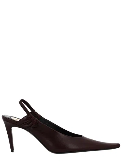 Saint Laurent Lambskin Heels For Women - Fall/winter Collection In Burgundy