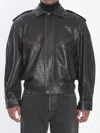 Saint Laurent Lambskin Leather Bomber Jacket