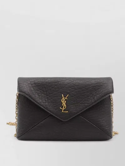 Saint Laurent Lambskin Leather Envelope Chain Clutch Bag