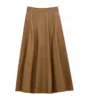 Saint Laurent Lambskin Maxi Skirt In Green