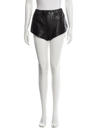 Pre-owned Saint Laurent Lambskin Mini Shorts In Black
