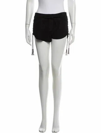 Pre-owned Saint Laurent Lambskin Mini Shorts In Black