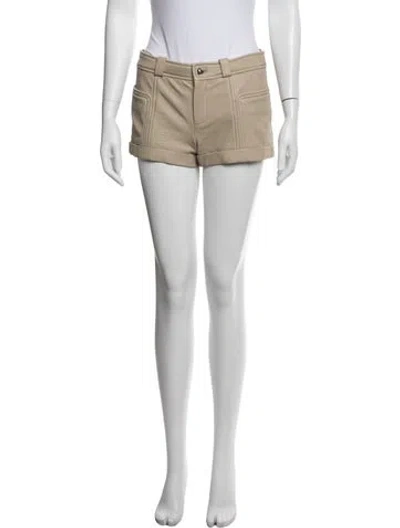 Pre-owned Saint Laurent Lambskin Mini Shorts W/ Tags In Black