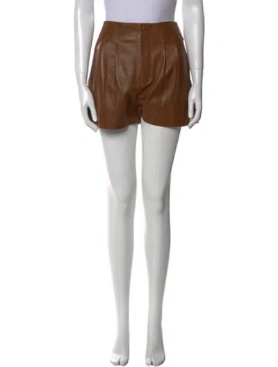 Pre-owned Saint Laurent Lambskin Mini Shorts W/ Tags In Brown