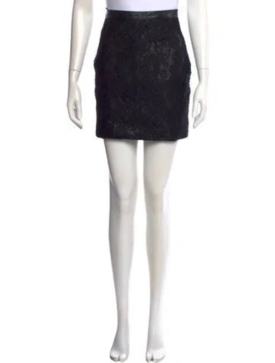 Pre-owned Saint Laurent Lambskin Mini Skirt In Black