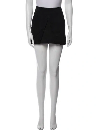 Pre-owned Saint Laurent Lambskin Mini Skirt In Black
