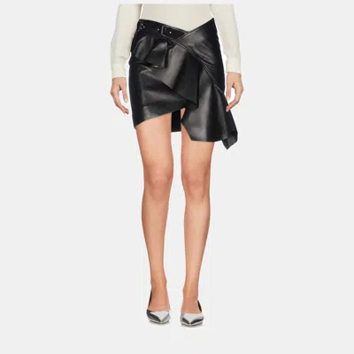 Pre-owned Saint Laurent Lambskin Mini Skirts 38 In Black