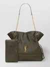 Saint Laurent Lambskin Quilted Chain Strap Shoulder Bag In Green