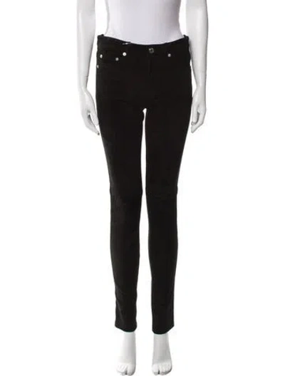 Pre-owned Saint Laurent Lambskin Skinny Leg Pants In Black