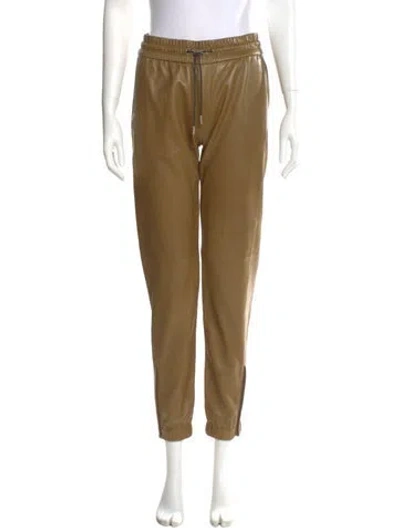 Pre-owned Saint Laurent Lambskin Skinny Leg Pants In Neutral