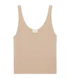 Saint Laurent Metallic Knit Sleeveless Tank Top In Metallic