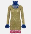 Saint Laurent High Neck Mini Dress
