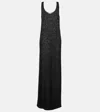 Saint Laurent Silk Satin Slip Dress In Black