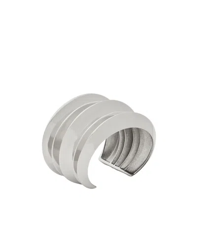Saint Laurent Laminated C-shaped Bracelet In Gray