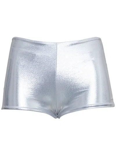 Saint Laurent Laminated Jersey Mini Shorts In Multicolor