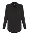 Saint Laurent Lapel Long Sleeve Shirt In Black