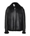 Saint Laurent Shearling Jacket In Black