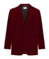 Saint Laurent Lapel Long-sleeved Suit Coat In Brown