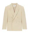 Saint Laurent Lapel Long-sleeved Suit Coat In Nude