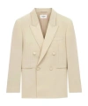 Saint Laurent Lapel Long-sleeved Suit Coat In Nude