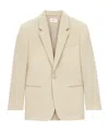 Saint Laurent Single-button Tailored Wool Jacket With Notched Lapels In Nude