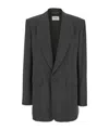 Saint Laurent Veste Tailleur Hyper Crepe Mousse De Soie In Black