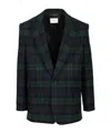 Saint Laurent Lapel Long-sleeved Suit Jacket In Multi