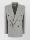 Saint Laurent Lapels Wool Blazer Notched In Gray