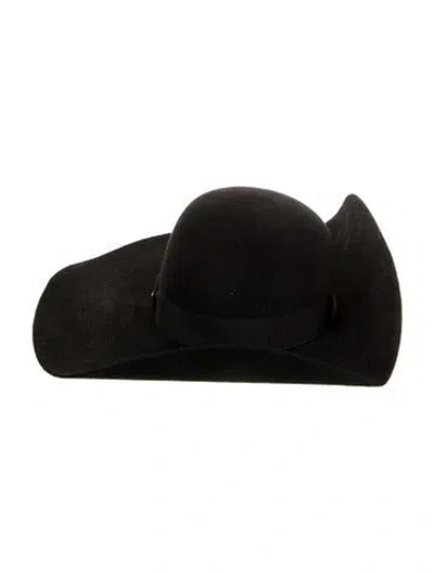 Pre-owned Saint Laurent Lapin Felt Hat W/ Tags In Black