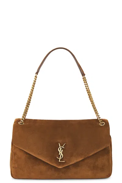 Saint Laurent Large Calypso Chain Bag In Brown