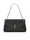 Saint Laurent Calypso Large Padded Textured-leather Shoulder Bag In Black
