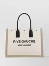 Saint Laurent Large Canvas Tote With Striking Handles In Cream