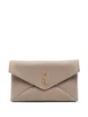 Saint Laurent Large Cassandre Clutch In Gray