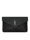 SAINT LAURENT LARGE CASSANDRE ENVELOPE CLUTCH IN HAMMERED LAMBSKIN